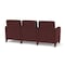 Lesro Siena Lounge Reception 3 Seat Tandem Seating, Walnut, RF Nebbiolo Upholstery SN3103 - alternate 3